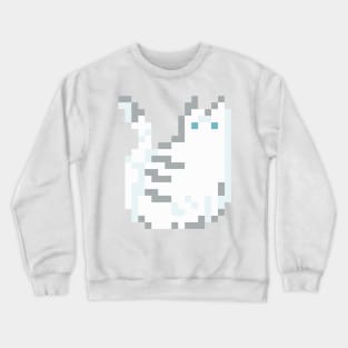 Cat Pixel Art - White Crewneck Sweatshirt